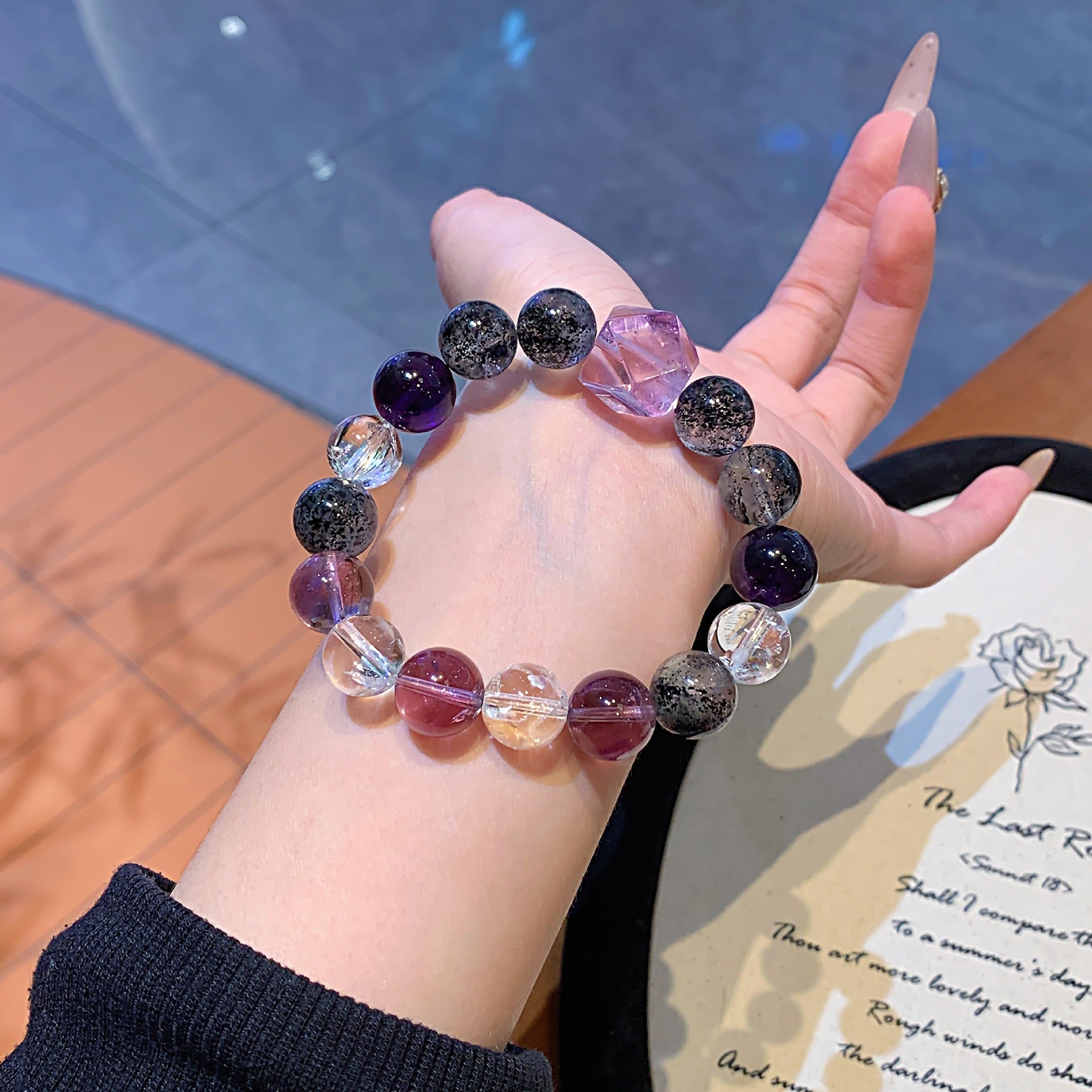 Wholesale Design Nine Purple Fire Amethyst Bracelet Energy Crystal for Passing the Graduate Exam Xiaohongshu Wholesale Bracelets