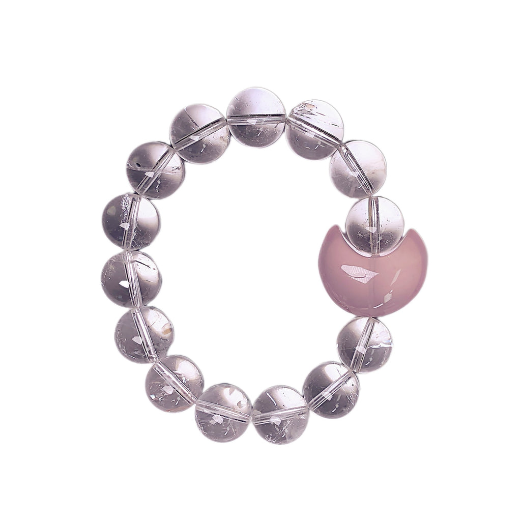 Natural White Crystal Bracelet Simple Style Natural Pink Crystal Single Circle Bracelet for Women Xiaohongshu Hot-Selling Bracelet Wholesale