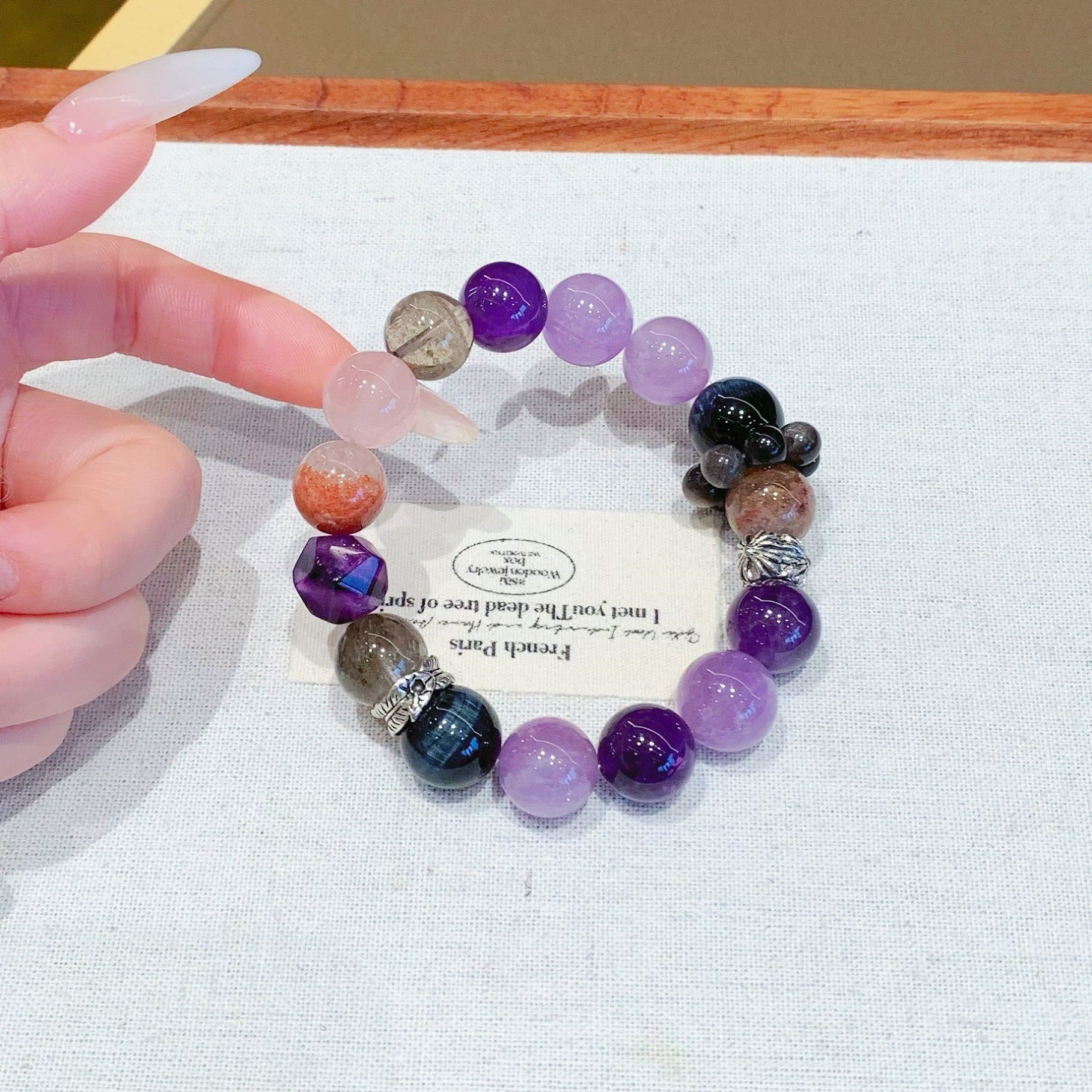 Purple Qi Dong Lai Natural Crystal Bracelet New diy Nine Purple Fire Single Circle Crystal Amethyst Crystal Bracelet