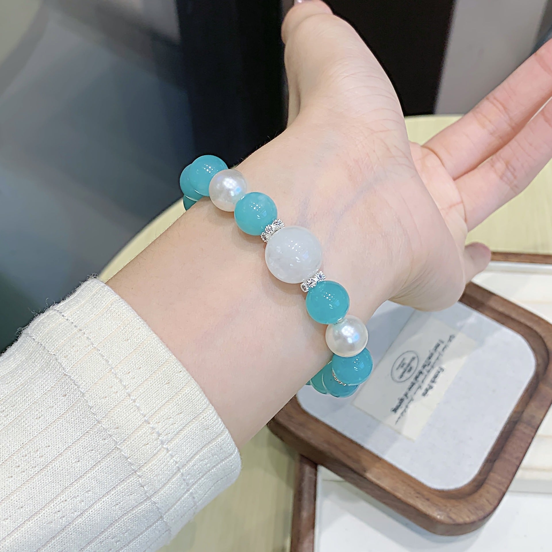 Amazonite Bracelet with Beads Natural Crystal Bracelet Jewelry Wholesale Factory for Artificial Bracelets Natural Crystal Loose Beads
