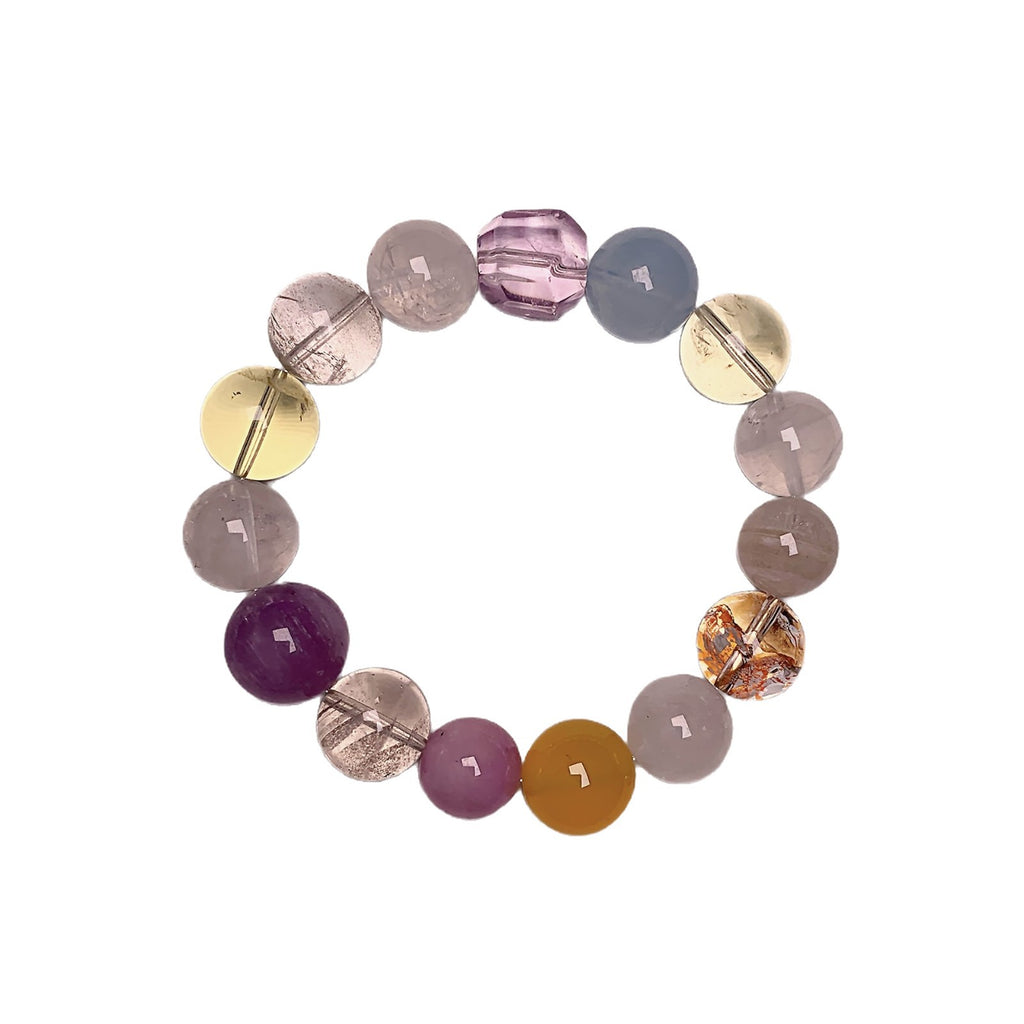 Natural Crystal Multi-Gemstone Bracelet Original Design Aquamarine Amethyst Citrine Fashion Crystal Bracelet Wholesale