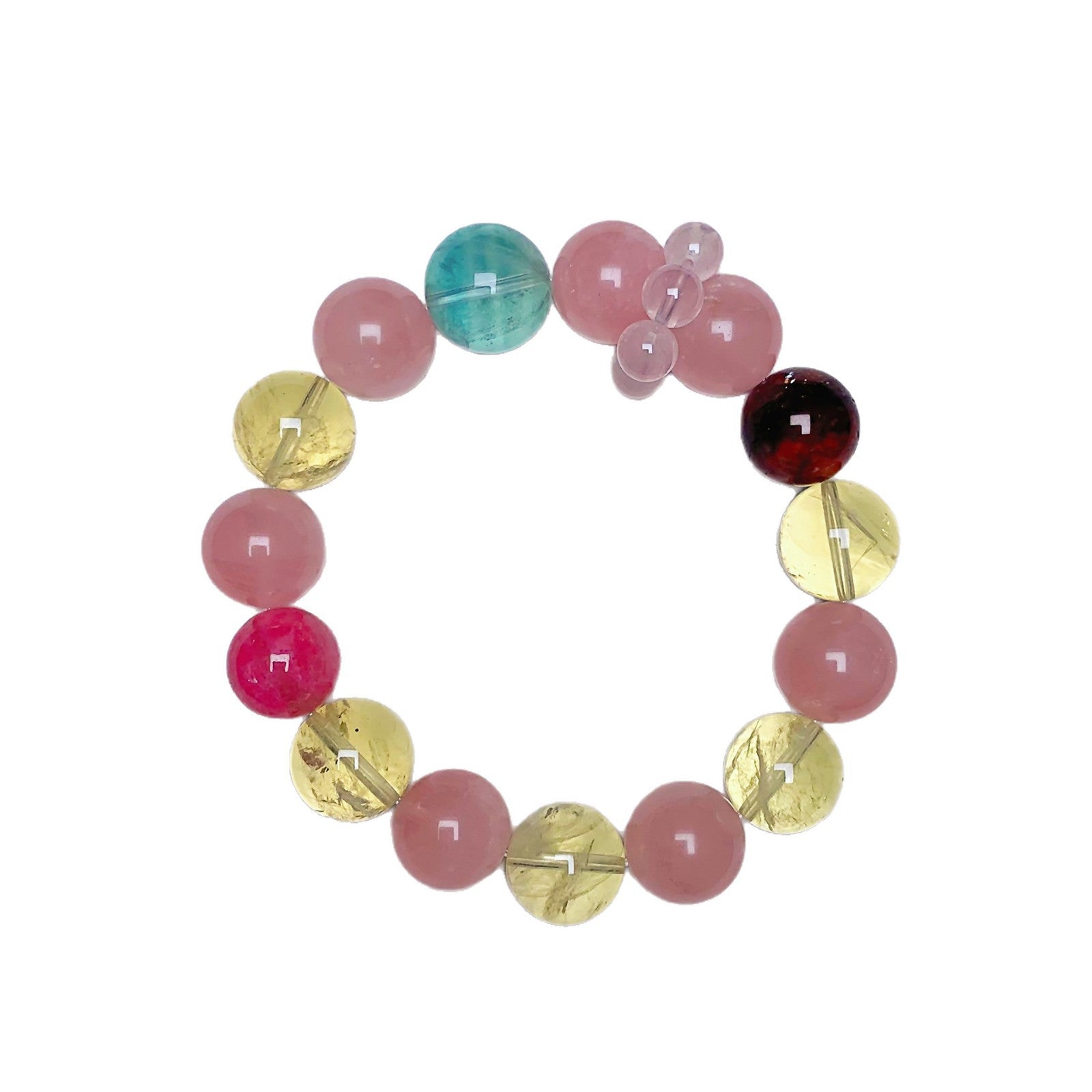 Pink Crystal Bracelet Female Peach Blossom Crystal Bracelet Gift for Best Friend's Birthday Pink Quartz Bracelet Rose Quartz Multi-Gemstone Bracelet