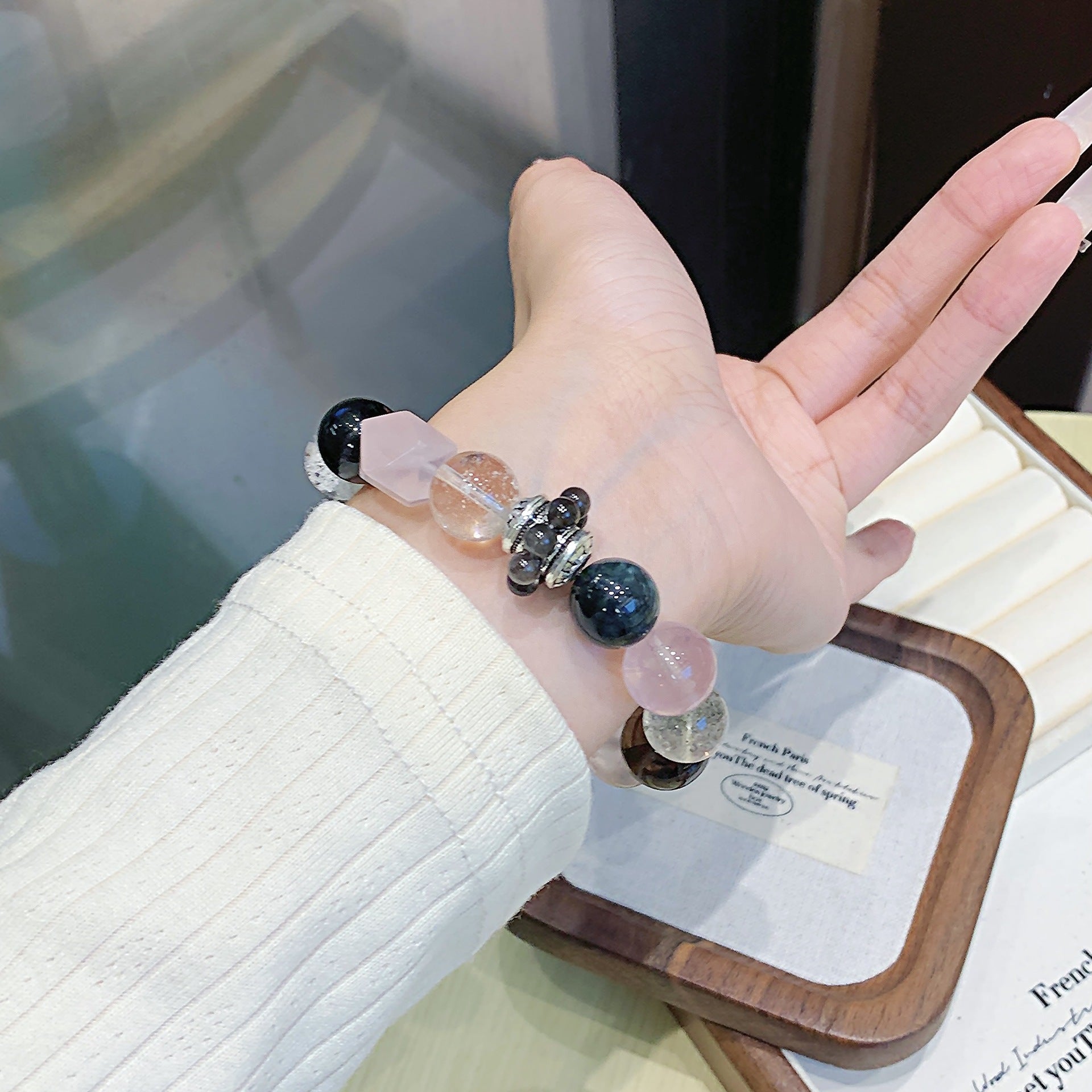 Duobao Bracelet Dopamine Rainbow Color Bracelet Light Luxury Exquisite Macaron Color Bracelet Women's Accessories Crystal Bracelet Chain