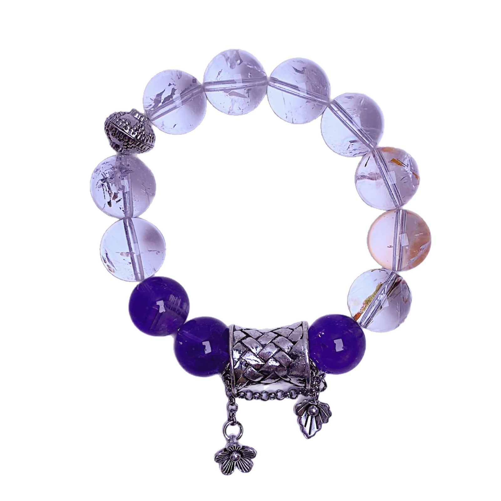 Natural White Crystal Agate Mixed Bracelet Original Design Sweet Style Bracelet High-end Exquisite Jewelry Gift