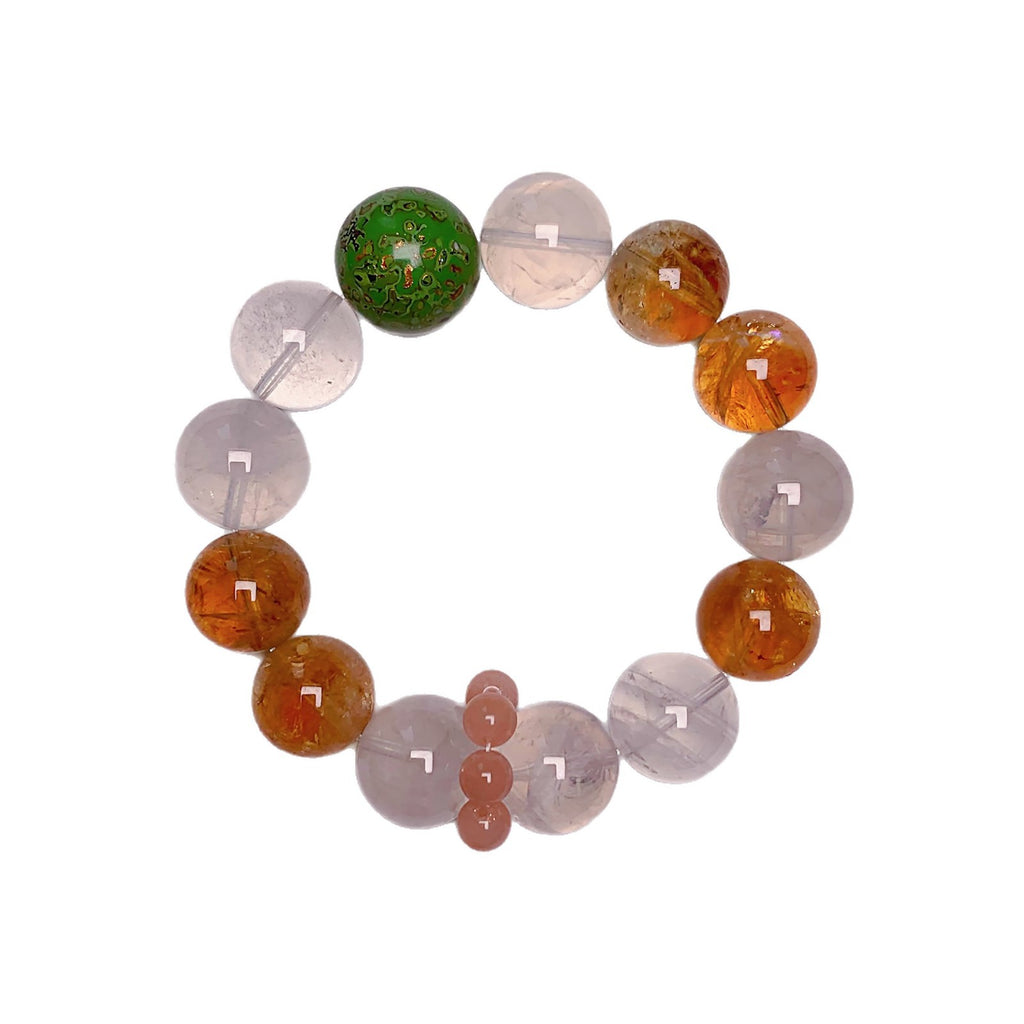 Yellow Pagoda Crystal Natural Crystal Bracelet Winter New Multi-Gemstone Crystal Bracelet Hot-Selling Hand Jewelry Crystal Bracelet