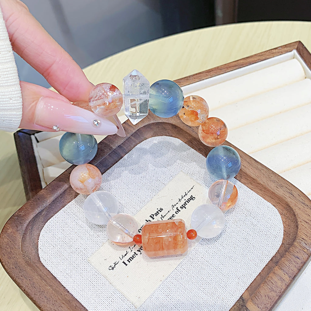 Red Glue Flower Crystal Bracelet diy High-end Bracelet for Women Natural Crystal Bracelet Hot-Selling Jewelry Custom Bracelet