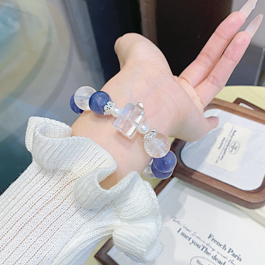 Natural blue-green crystal single-strand bracelet Original Design Lucky Bracelet Ketang Jewelry Bracelet Wholesale Factory