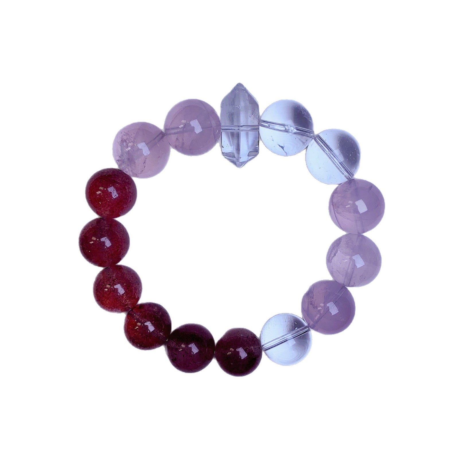 Natural Strawberry Crystal Bracelet Women's Light Luxury Sweet Niche Design Crystal Bracelet Peach Blossom Fortune Crystal Bracelet