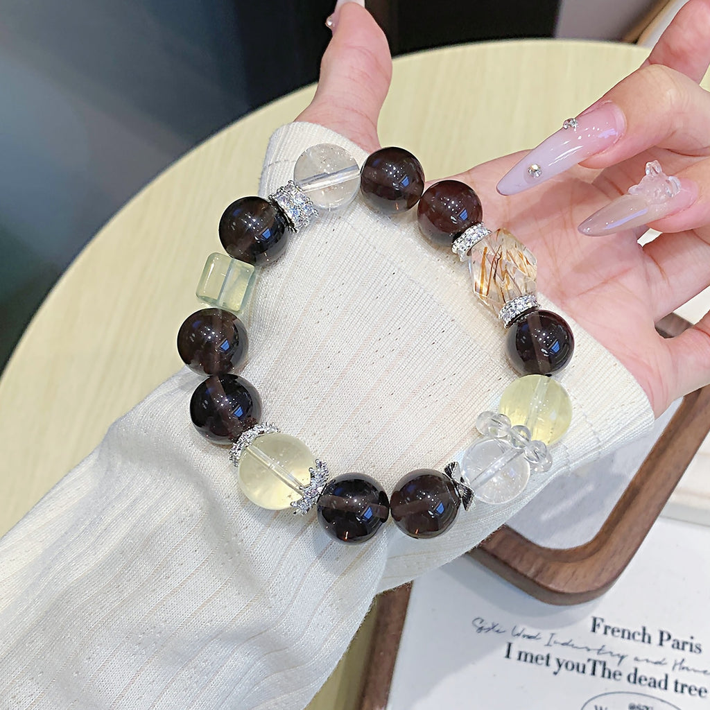 Tea Obsidian Crystal Bracelet diy Artificial Wholesale Natural Crystal Jewelry for Women with a Sense of Sophistication Beads