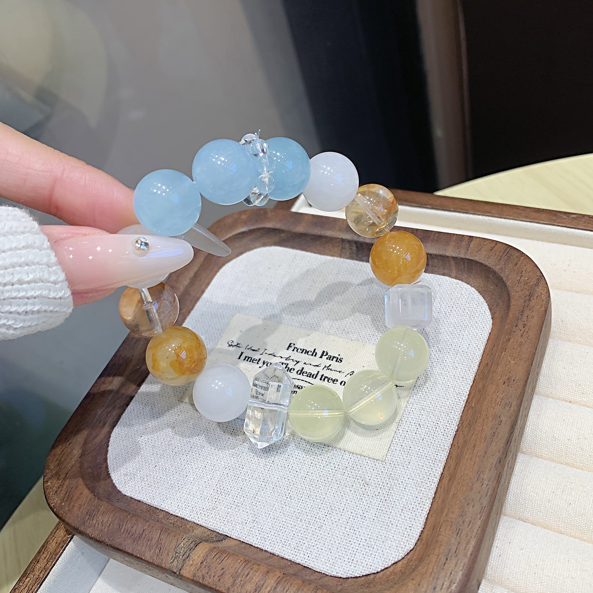 Original Design New Bracelet Duobao Series Bracelets Aquamarine Natural Crystal Bracelet diy Crystal Bracelet