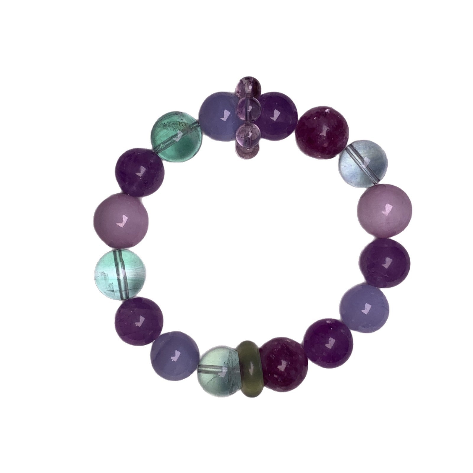 Macaron Crystal Round Bead Multi-Gem Bracelet Women's Hand Jewelry Accessories Fresh Bracelet Design Amethyst Bracelet
