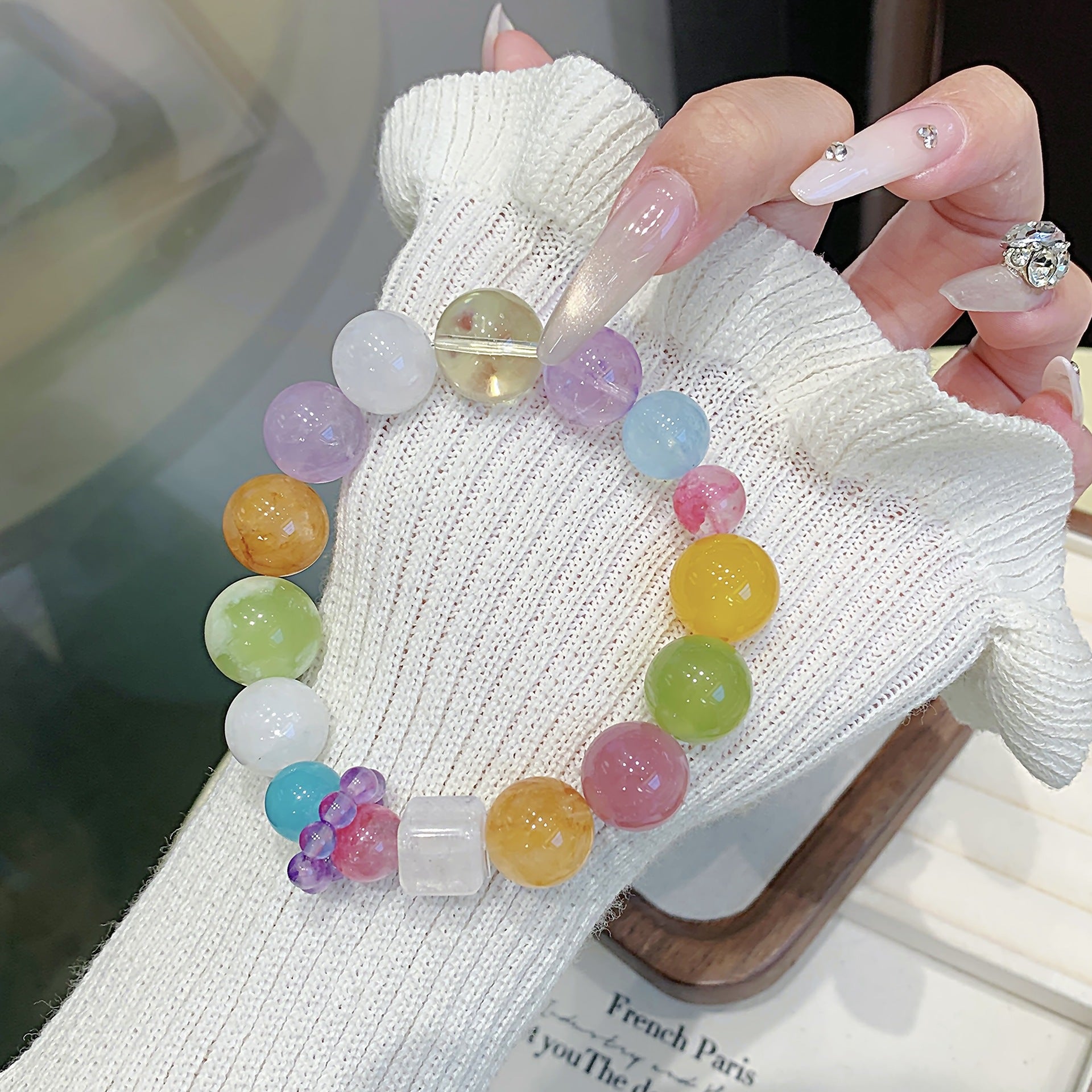 Natural Crystal Bracelet Colorful Candy Natural Multi-Gemstone Bracelet for Women Original Design Bracelet Amethyst Bracelet
