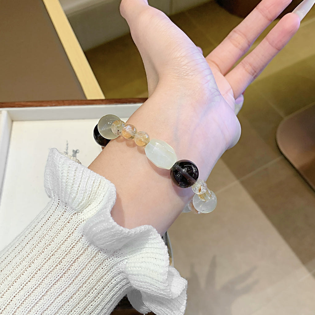 Natural Multi-Gemstone Crystal Bracelet Original niche design high-end gift jewelry Lemon Crystal Bracelet