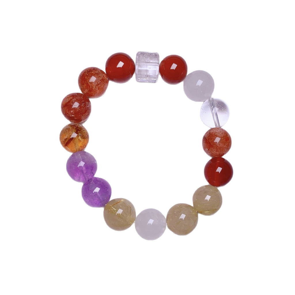 Natural Red Gum Flower Bracelet Flame Red Glue Flower Crystal Chain Jewelry Bracelet Wholesale Ketang Crystal Bracelet Factory