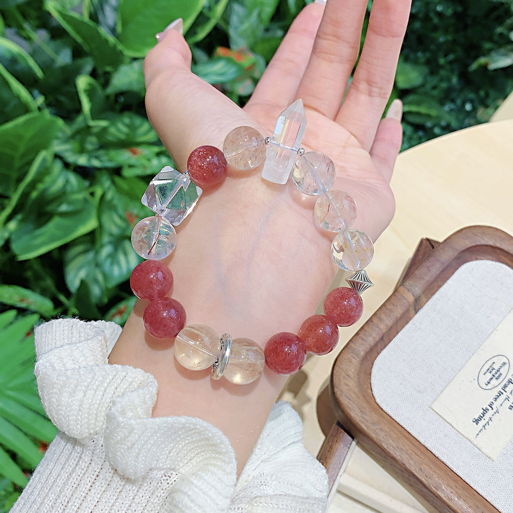 Natural Strawberry Crystal Bracelet Original Design Crystal Bracelet Jewelry Factory Wholesale Ketang Crystal Jewelry Factory