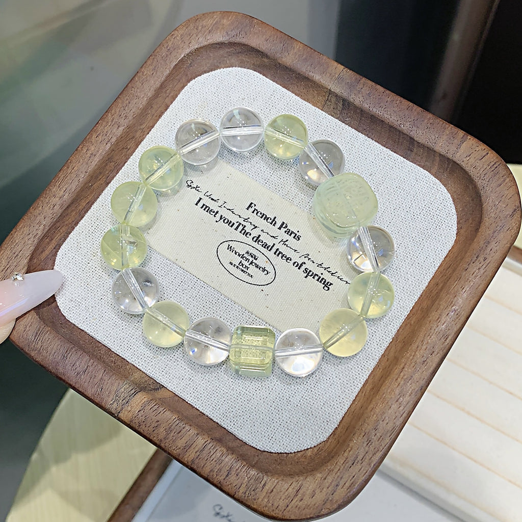 Natural Body Purifying Lemon Quartz White Crystal Bracelet White Crystal Bracelet for Wealth and Prosperity Lemon Crystal Bracelet