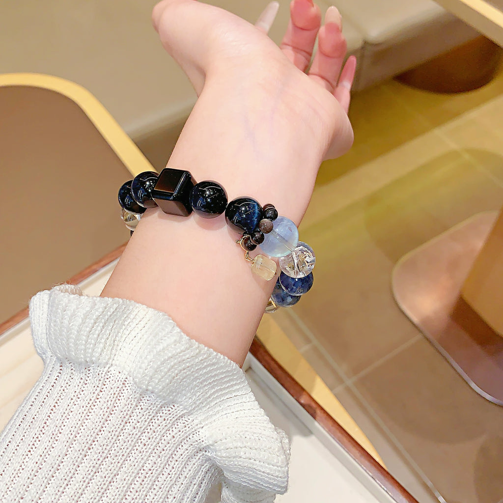 Manufacturer Wholesale Natural Crystal Chain Blue crystal DIY Design Bracelet Xiaohongshu same style Handmade Original Bracelet