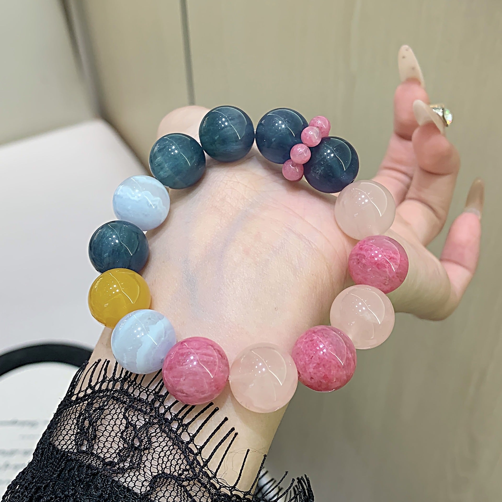 Natural Crystal Multi-Gem Bracelet Kyanite Pink Crystal White Ghost Original Design Bracelet Manufacturer Wholesale Bracelets
