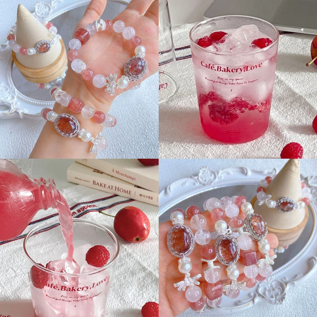 Iceberry Bubble Water-Strawberry quartz