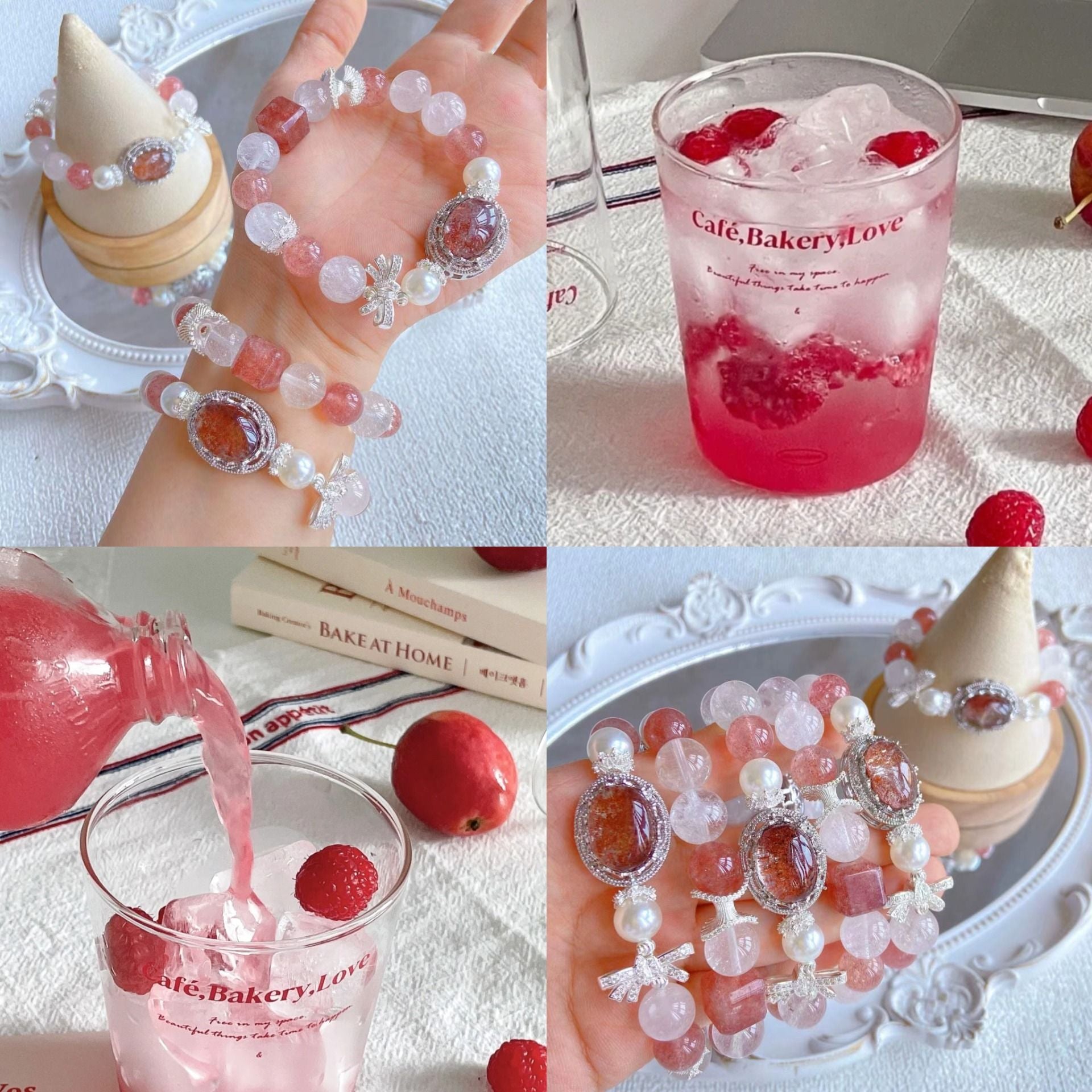 Iceberry Bubble Water-Strawberry quartz