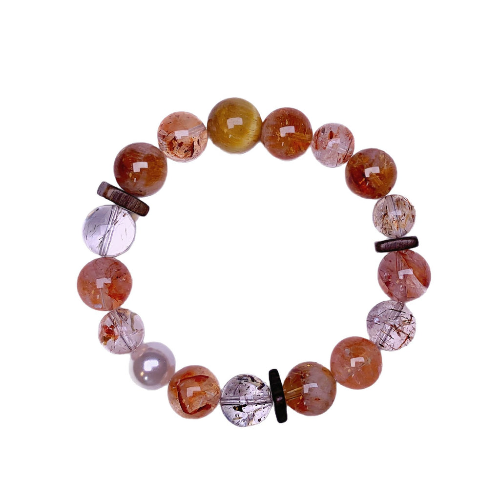 Red Glue Flower Crystal Bracelet diy Wholesale Crystal Bracelets Natural Crystal Beaded Jewelry Red Gum Flower Crystal Bracelet