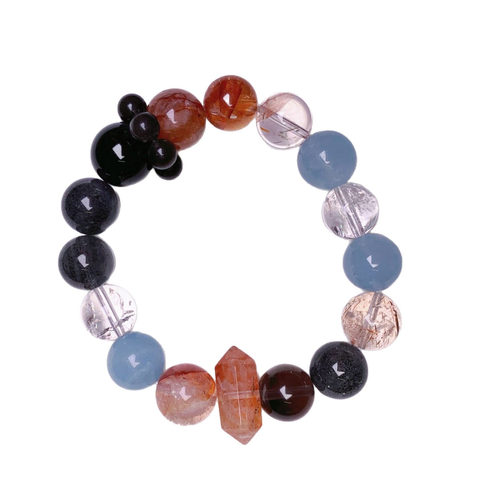 Natural Crystal Bracelet High-end Dopamine Color Fashionable Personality Multi-bead Bracelet Aquamarine Bracelet