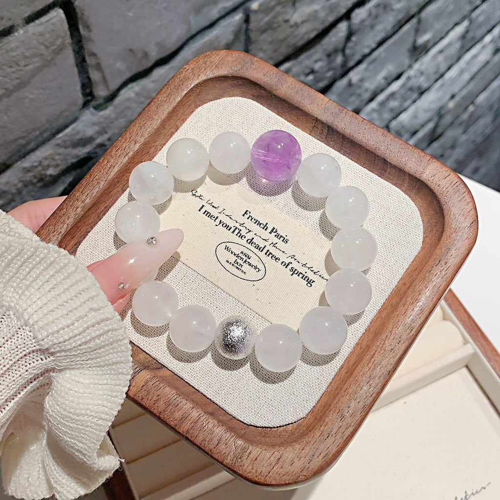 Natural Crystal Bracelet Hot-Selling Jewelry Handmade Beaded Bracelet diy Original Design Bracelet White Ghost Bracelet