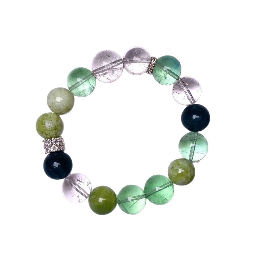 Natural Xiuyan Jade Green Grape Milk Cap Bracelet New Chinese Style Cool Feeling Bracelet for Women Single Loop Xiuyu Natural Crystal Bracelet