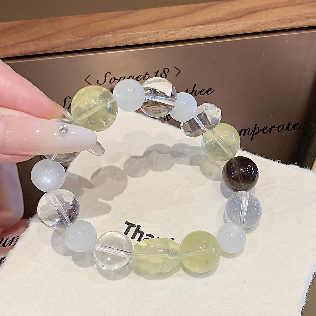 Monet Garden Series Multi-Gem Bracelet Dopamine Rainbow Color Bracelet Luxurious and exquisite high-value lemon crystal bracelet