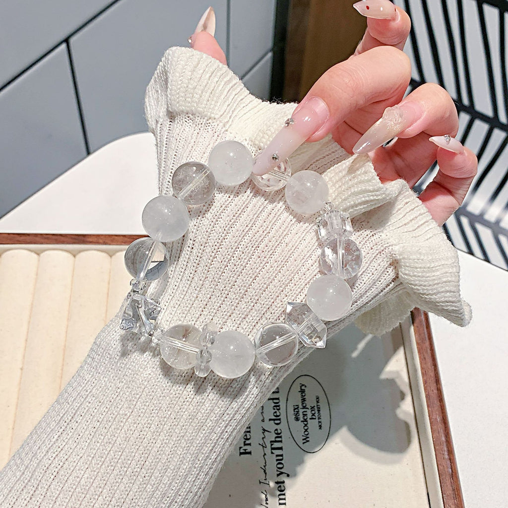 Natural White Crystal Bracelet White Crystal Lucky Bracelet Unique Design Gift Jewelry Crystal Bracelet