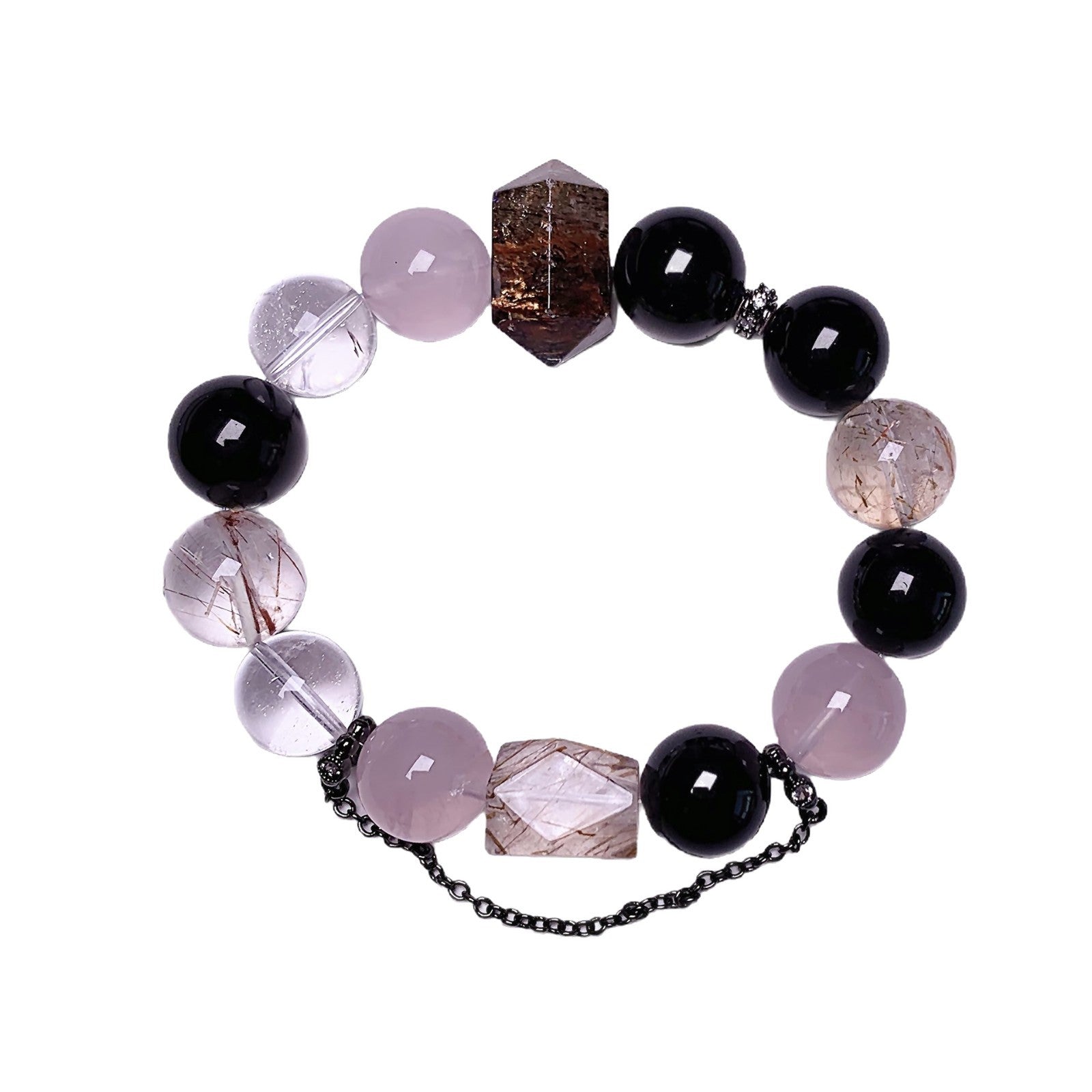 Natural Rose Quartz Jewelry Bracelet Original Design High-end Light Luxury Bracelet diy Natural Multi-Gemstone Crystal Bracelet