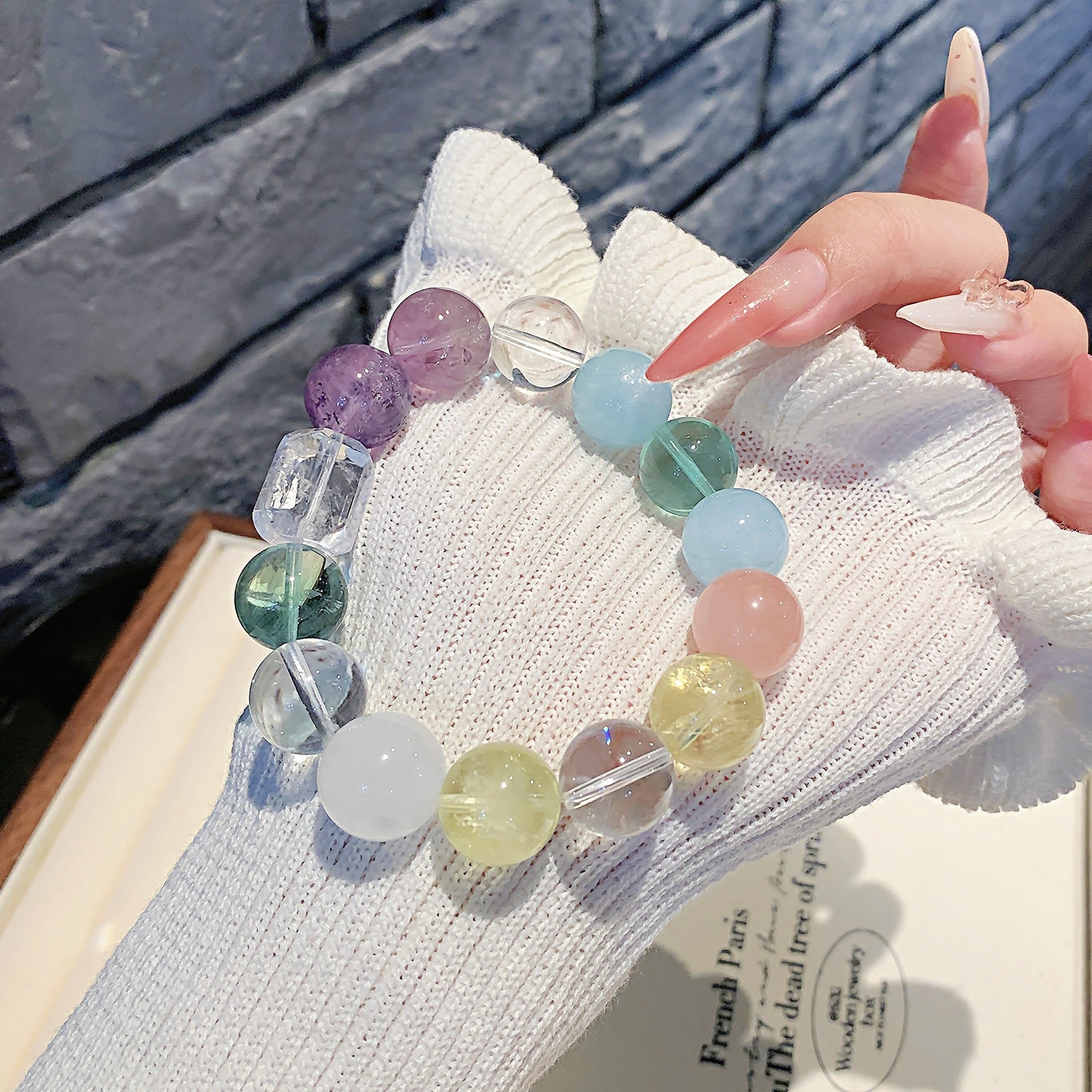 Natural Crystal Bracelet Multi-Gem Crystal DIY Niche Original Design Crystal Bracelet Jewelry Crystal Chain Accessories