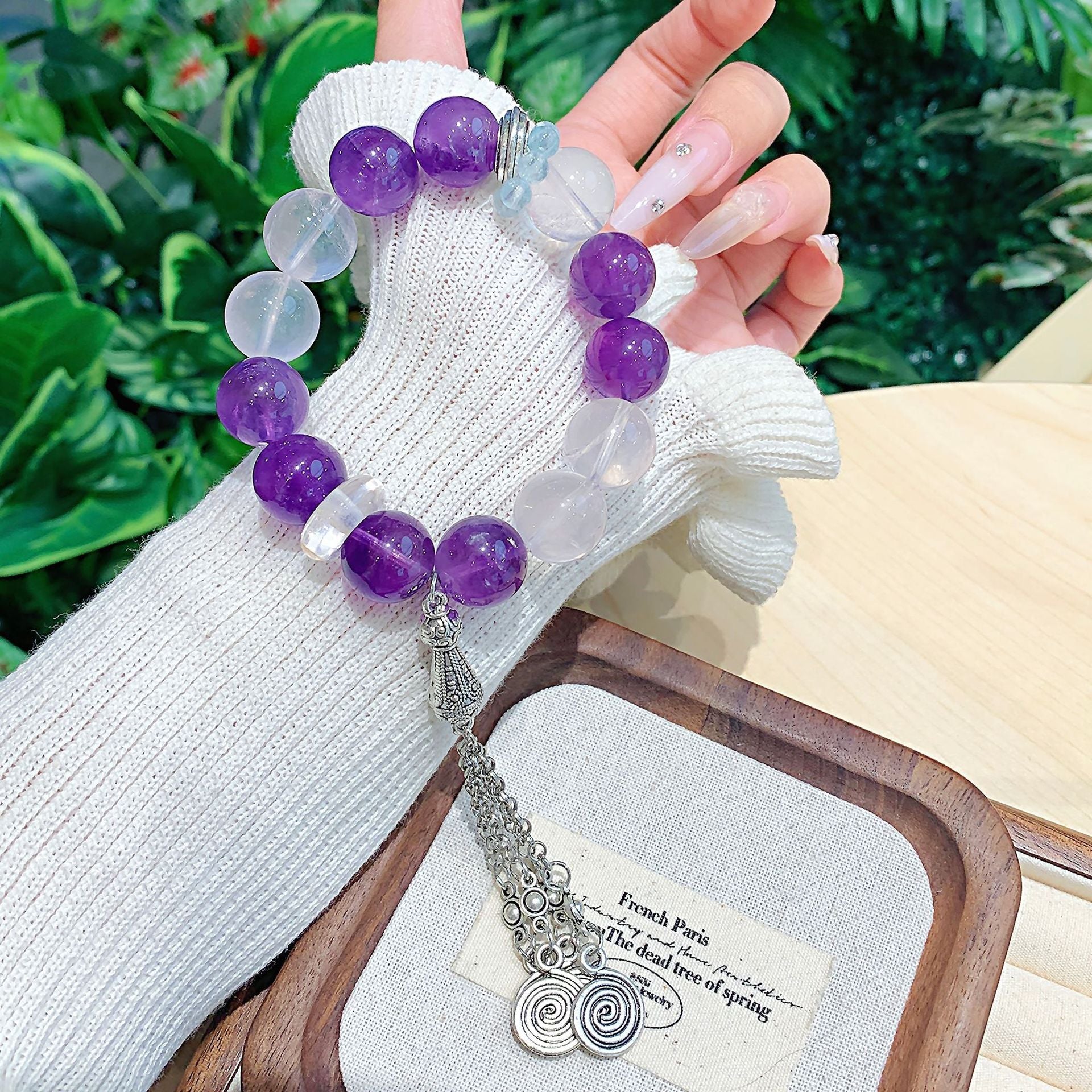 Natural Amethyst Bracelet Niche design high-end unisex bracelet Show off Cute Bracelet Chain Wholesale