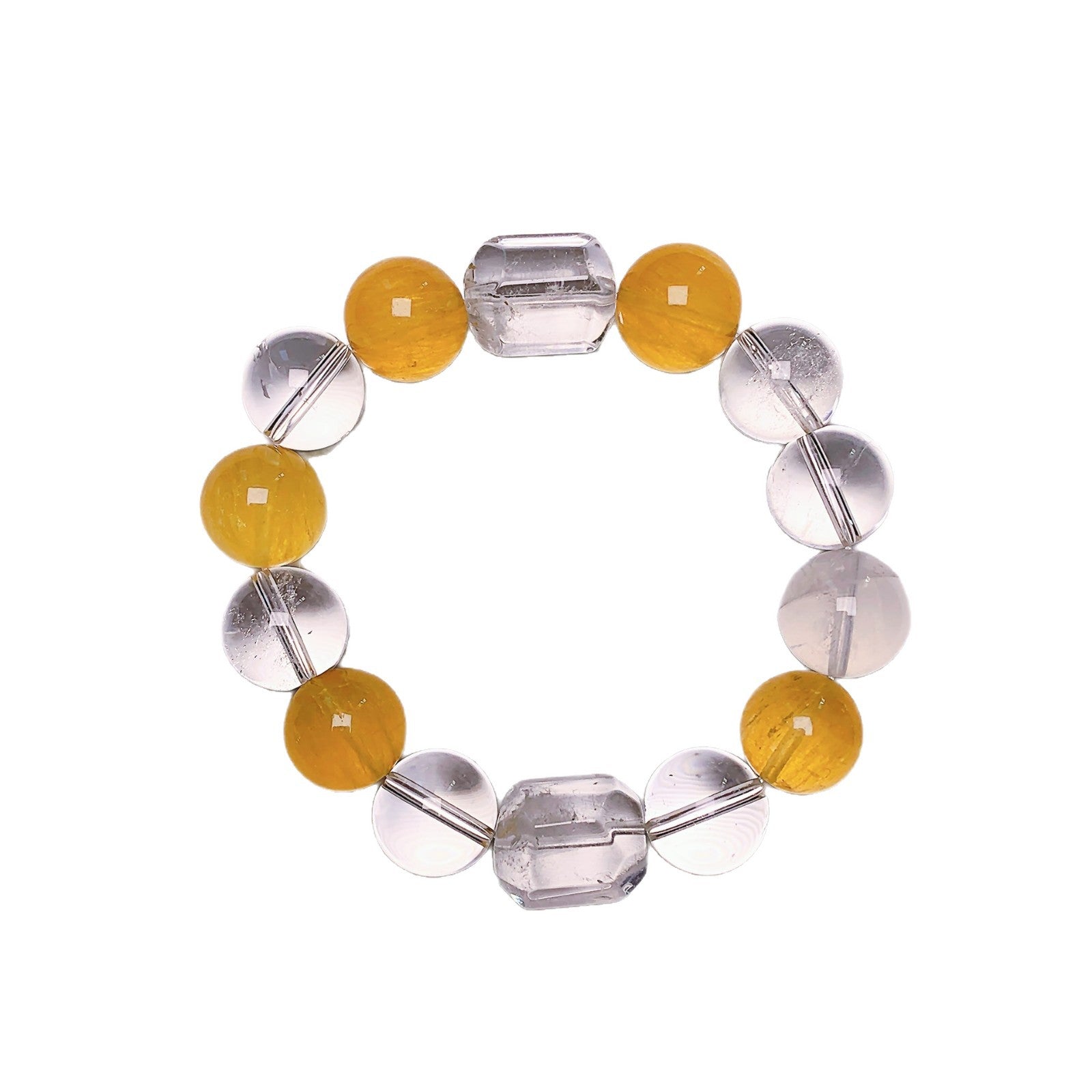 Natural White Crystal Yellow Crystal White Crystal Bracelet for Women Fashionable Unique Exquisite Niche Simple Versatile High-end Bracelet