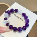 【Purple Starry Sky】Natural Amethyst Bracelet Purple Grape Women's Bracelet Single Circle Uruguay Amethyst Bracelet