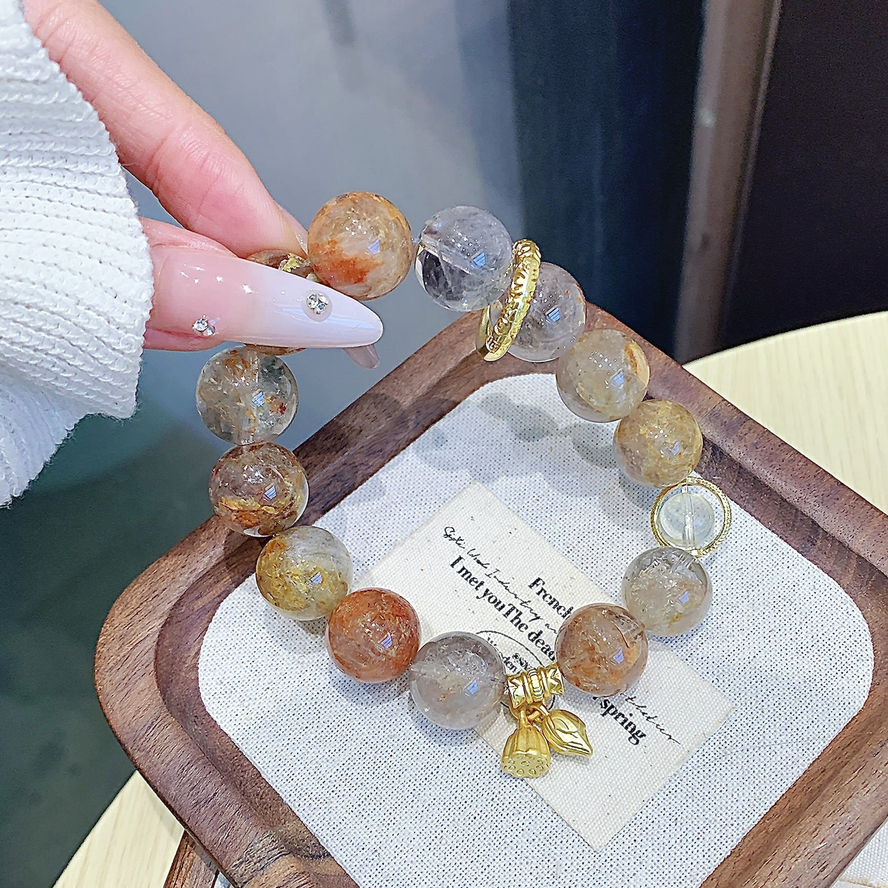 Natural Crystal Purple Ghost Bracelet Original Design Natural Crystal Hot-Selling Jewelry diy Ketang Jewelry Factory