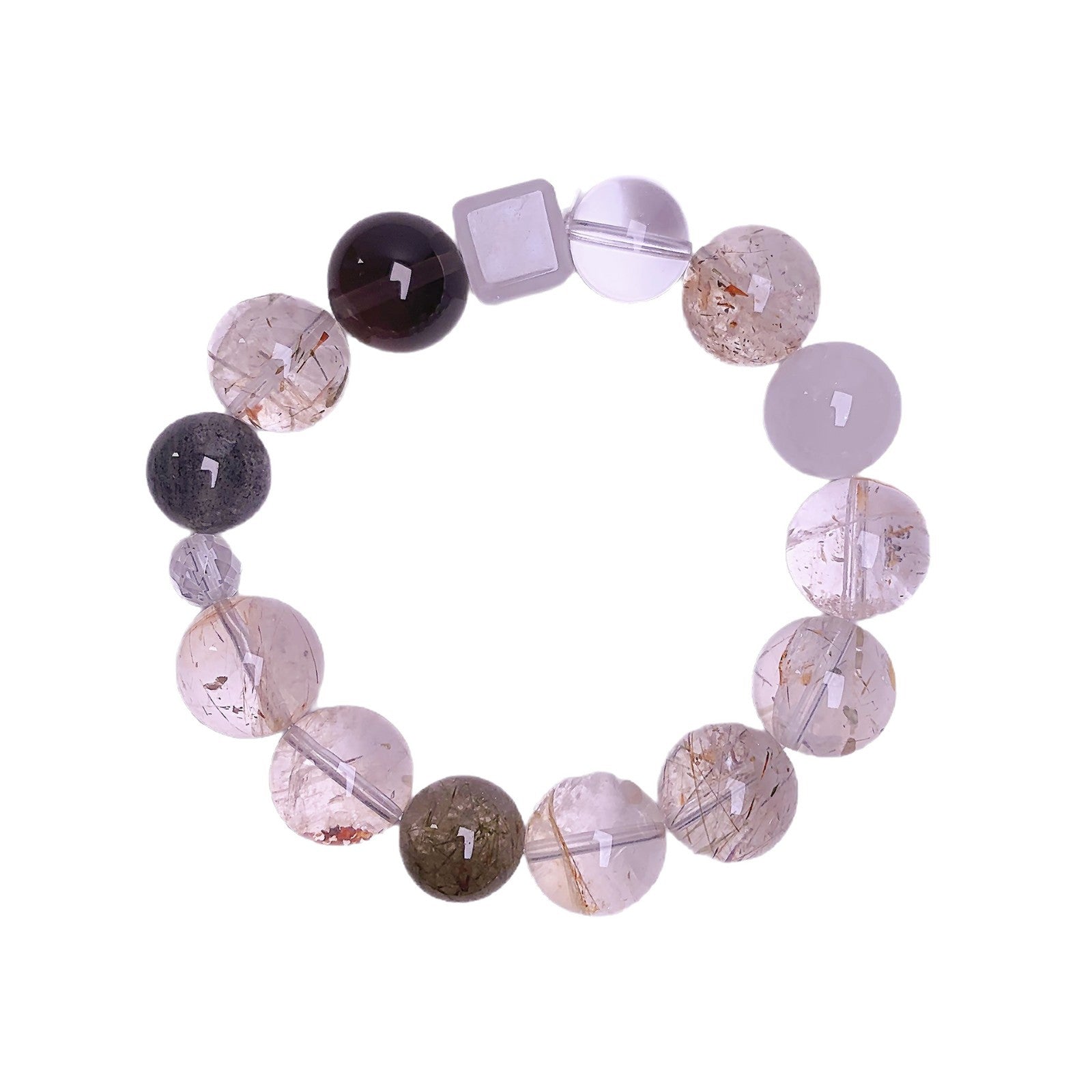 National Style Natural White Phantom Crystal Bracelet Elegant and Versatile Bracelet Vintage Artistic New Chinese Style Artistic Hand Jewelry for Women