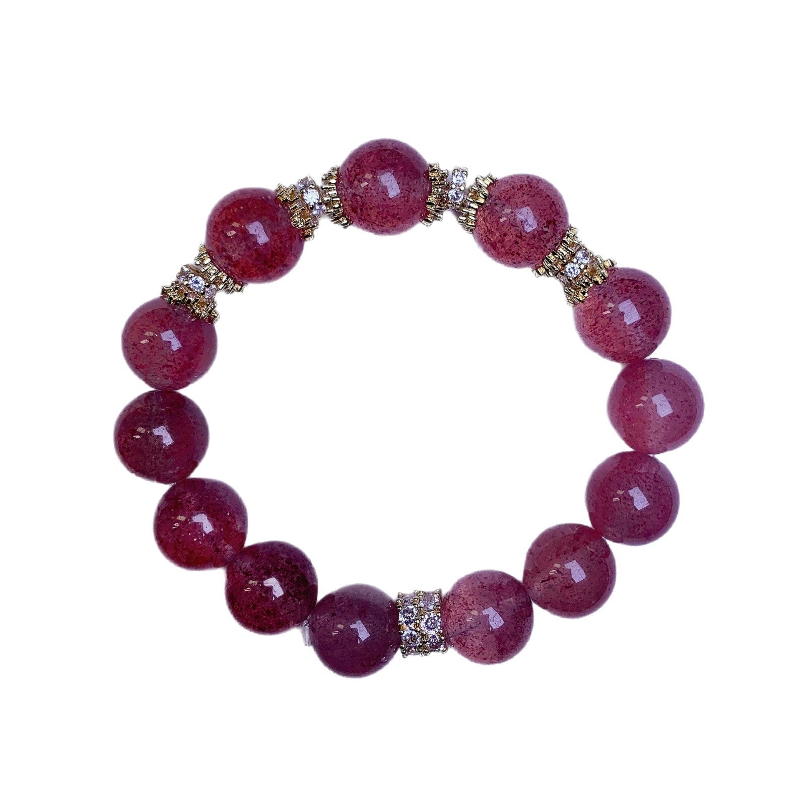 Natural Strawberry Crystal Bracelet Career Fortune Bead Bracelet Niche Design Best Friend Gift Strawberry quartz diy Bracelet