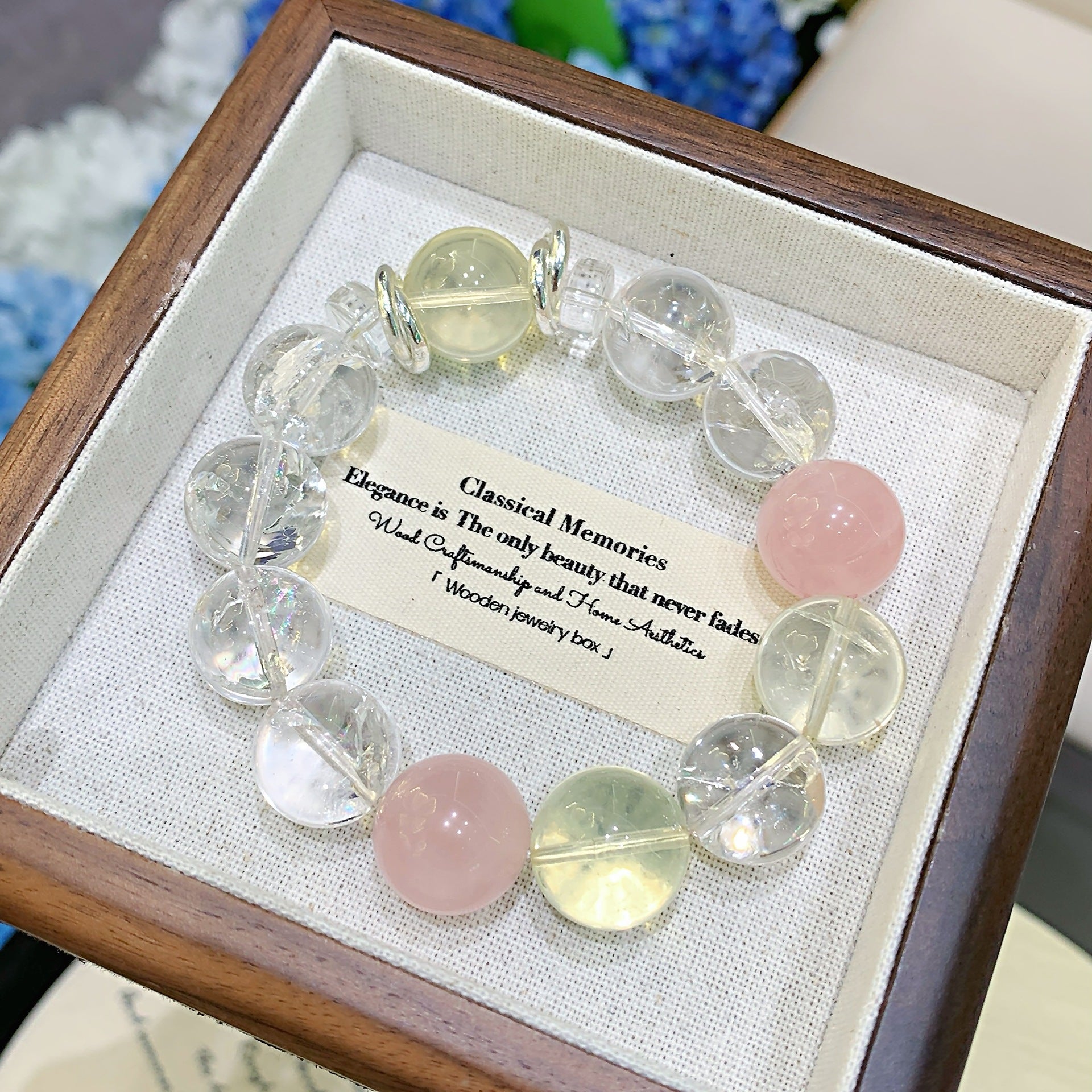 Natural Crystal Multi-Gem Bracelet Fortune-Attracting Beads with Unique Design Sense Light Luxury Hand Jewelry Gift Lemon Crystal Bracelet