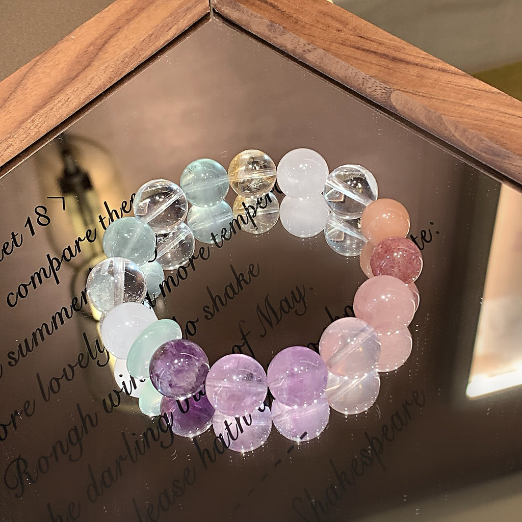 Dopamine Candy Color Duobao Crystal Bracelet Original design amethyst fashion bracelet Amethyst Bracelet