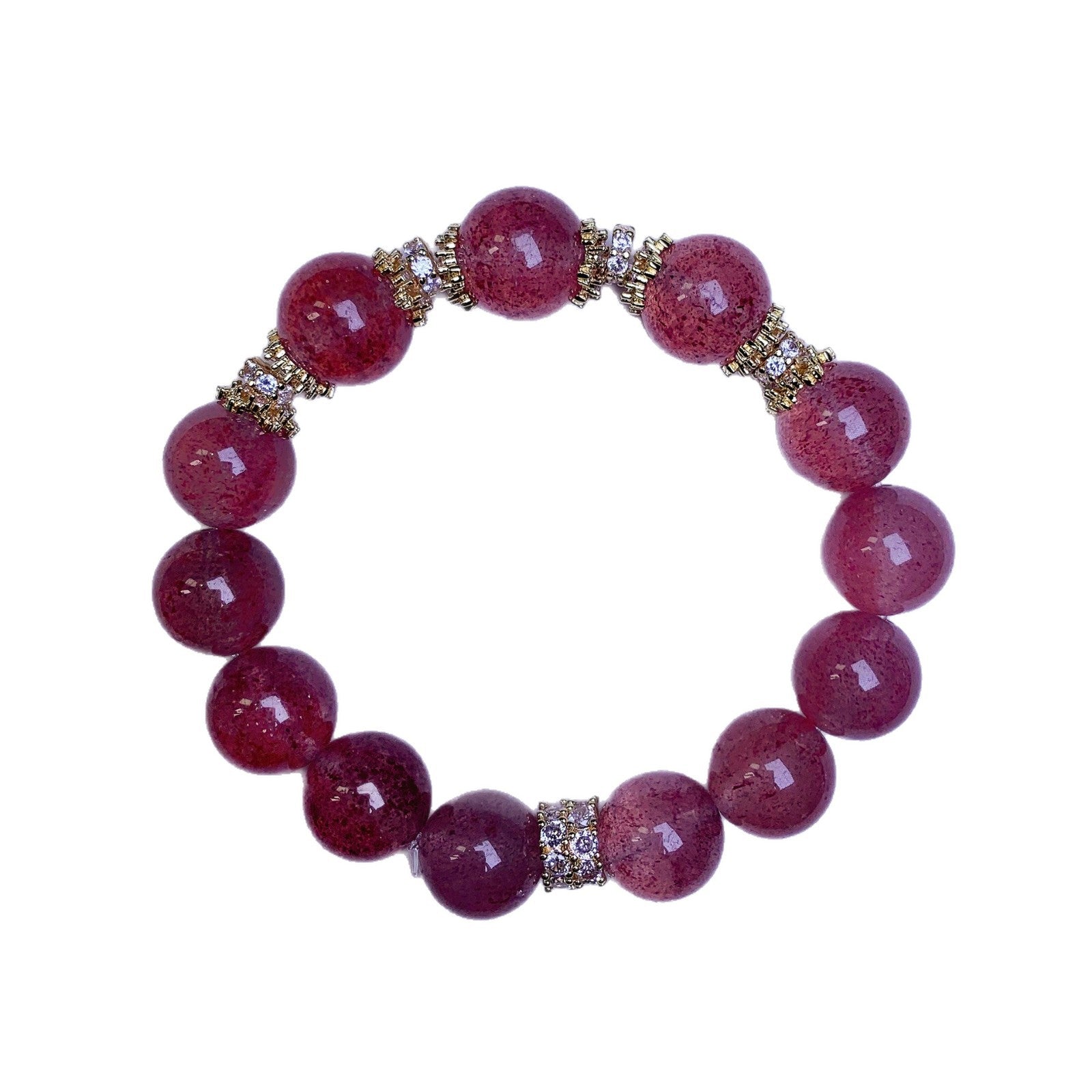 Natural Strawberry Crystal Bracelet Career Fortune Bead Bracelet Niche Design Best Friend Gift Strawberry quartz diy Bracelet