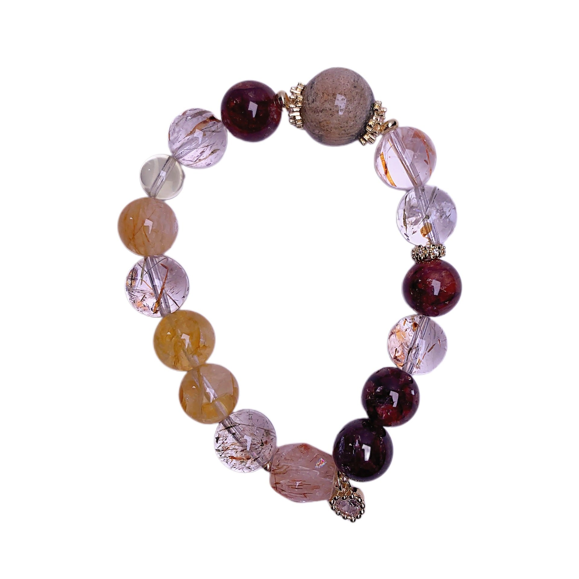 Factory Direct Supply Red Rubber Flower Multi-Treasure Beaded Bracelet Wholesale light luxury fashion jewelry Wholesale Crystal Bracelets and Bangles