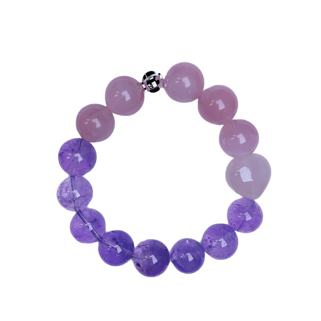 Natural Pink Crystal Gradient Amethyst Gradient with Amethyst Bracelet Natural Crystal Light Luxury Bracelet Crystal Beads