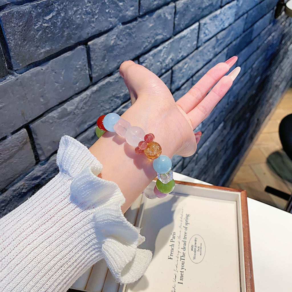 Original Natural Dopamine Crystal Multi-Gemstone Bracelet Light Luxury All-Matching2025New Hand Jewelry Night Market Bracelet Wholesale