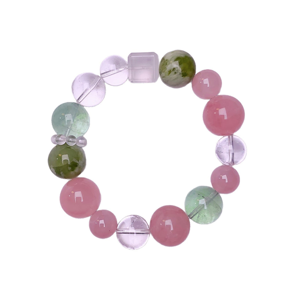 Natural Crystal Bracelet diy Rose Quartz Multi-Gemstone Crystal Bracelet Natural Crystal Bracelet Jewelry Rose Quartz Bracelet