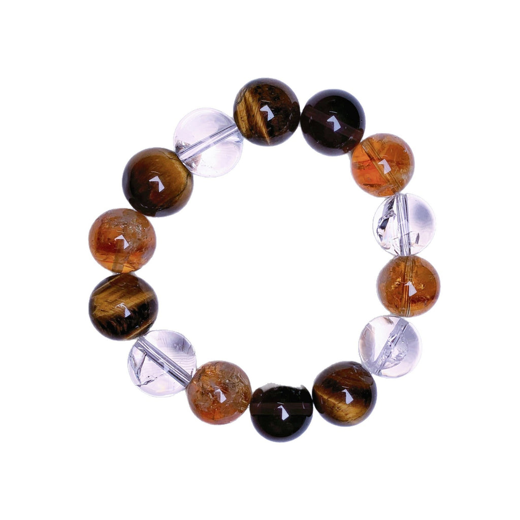 Rich Day Violent Yellow Tiger Eye Bracelet Natural Yellow Pagoda Crystal Yellow Asai Seven Birthday Gifts for Boys and Girls