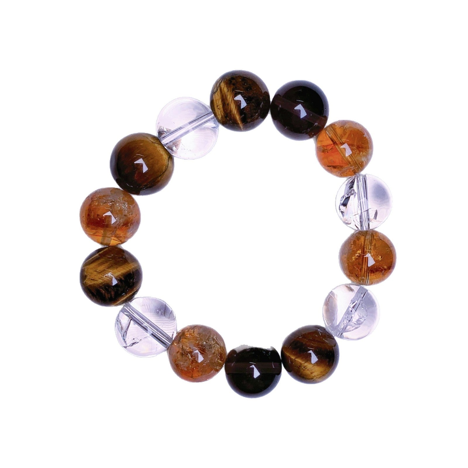 Rich Day Violent Yellow Tiger Eye Bracelet Natural Yellow Pagoda Crystal Yellow Asai Seven Birthday Gifts for Boys and Girls