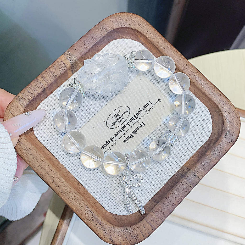 White Crystal Bracelet Angel Dream Wings Crystal Beaded Bracelet Student Hand Ornament Gift Original Bracelet Design