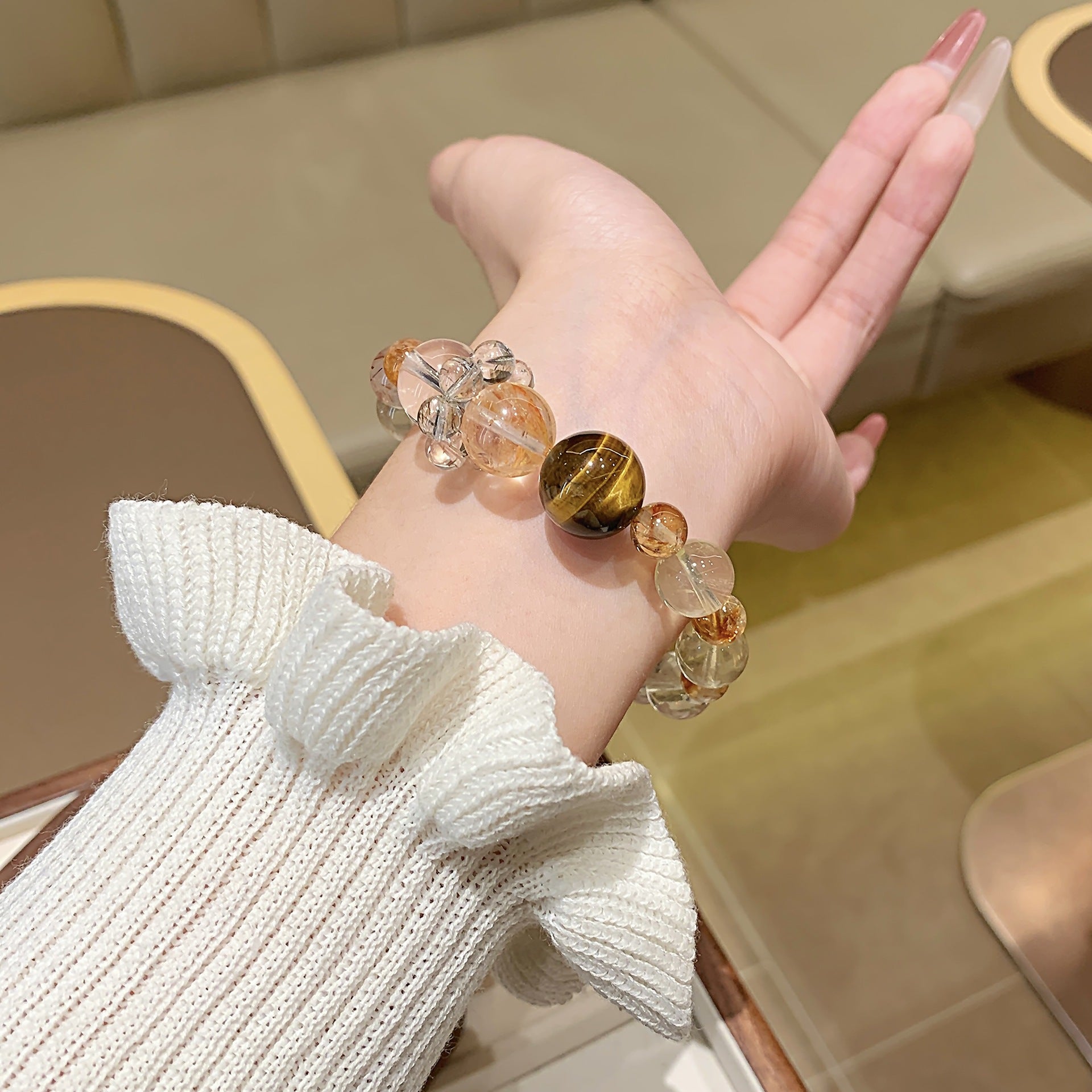 Lemon Crystal Bracelet Natural Crystal Chain Hot-Selling Bracelet Crystal Bracelet for Women with a Sense of Sophistication Wholesale Bracelets