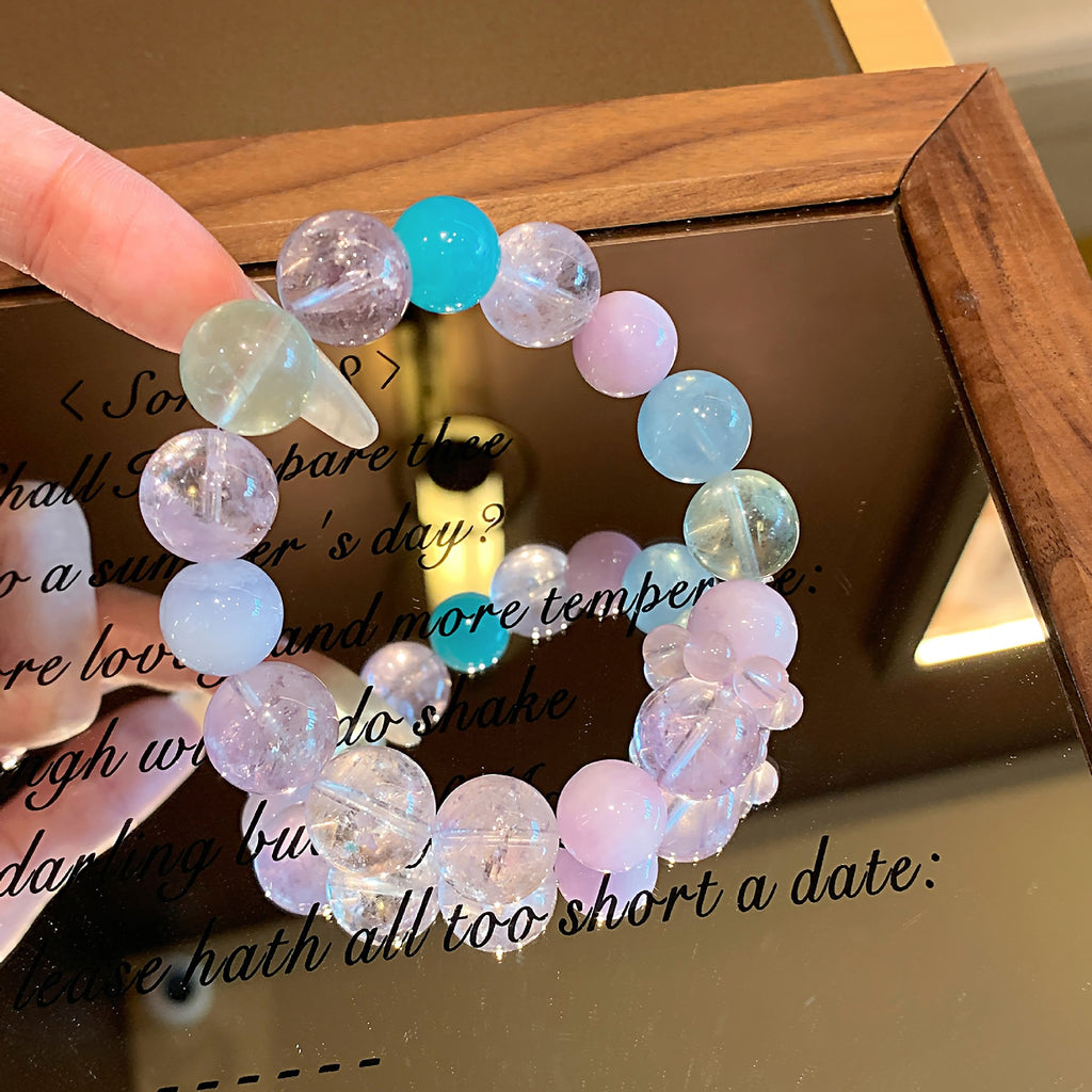 Natural Multi-Treasure New Chinese Style National Trend Lucky Bead Bracelet Fortune-Attracting Fashionable Versatile Natural Amethyst Bracelet